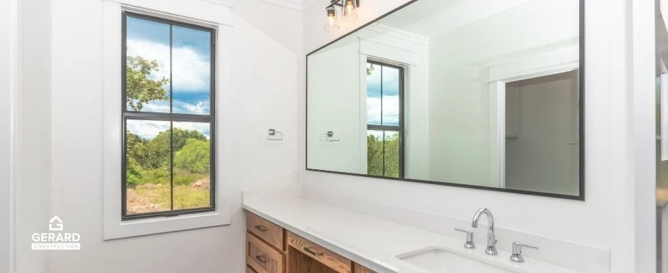 Bathroom remodel in Bryan and College Station with custom vanity and luxury finishes